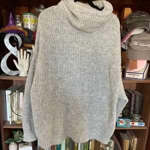 Lulus oversized gray turtleneck sweater sz large